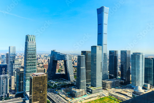 Modern city skyline and buildings in Beijing,China.