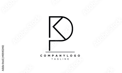 Abstract Letter Initial Letter PK or KP Vector Logo Design Template