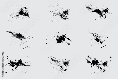 set of abstract grunge ink splat in vector eps 10