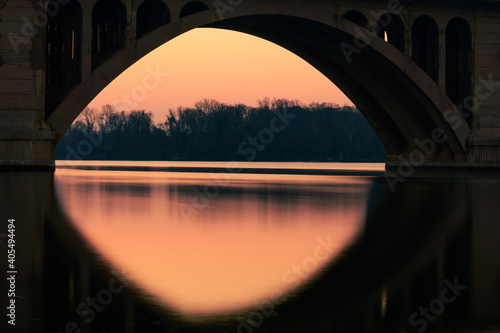 Rawn Colors Reflected in the Potomac River Under Key Bridge