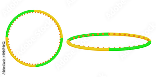 Vector hula hoop illustration. A set of two angles.