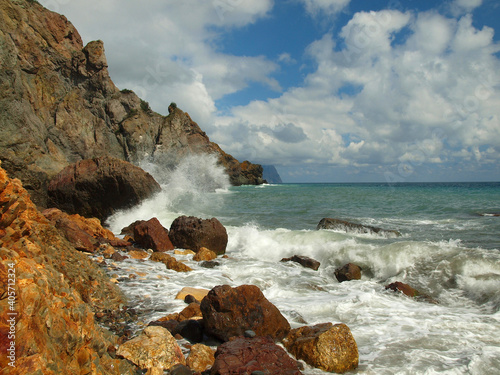 Jasper beach on the Black sea coast of Crimea, Sevastopol region