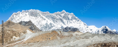 Panorama of Lhotse wall and Island Peak, Everest Base Camp trek, Nepal