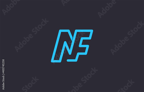 connected alphabet latter nf logo design