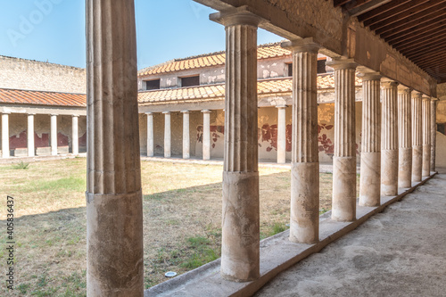 Torre Annunziata, Italy 3 August 2020 - Italy, Naples, Oplontis, the villa of Poppea in the archaeological area of ​​Torre Annunziata