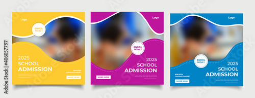 School education admission social media post and web banner template