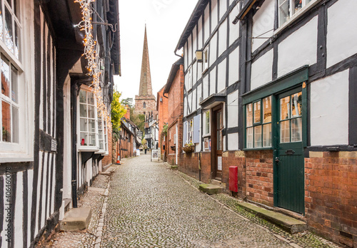 Quaint historic streets of Ledbury Herefordshire UK