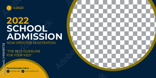 School admission web banner or social banner template