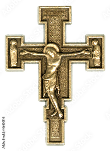 Antique Gold Orthodox Christian Crucifix