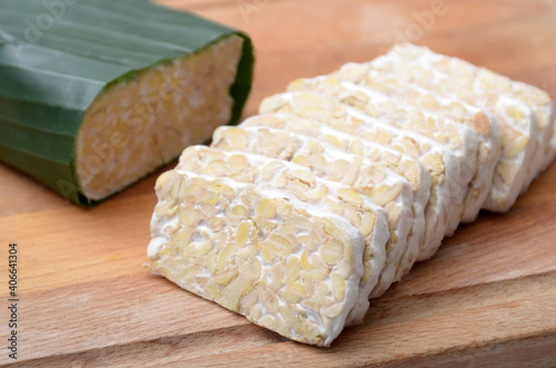 tempeh from soybean, high nutrition, Indonesian Food 