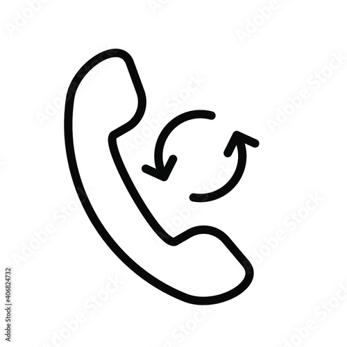 Call, handset, recall vector icon. Redial icon. Phone Processing. Repeat call icon