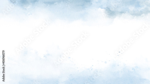 Sky fantasy pastel blue watercolor hand-painted for background