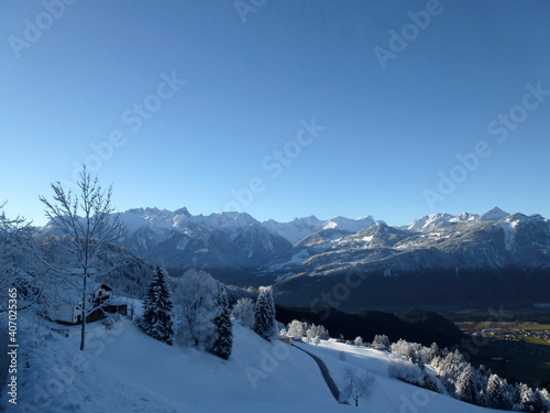 Winter hiking tour to Hoher Frassen mountain, Raggal, Austria