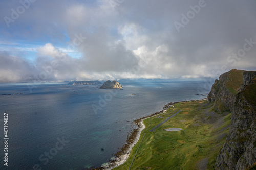 Mountains of Værøy in north Norway