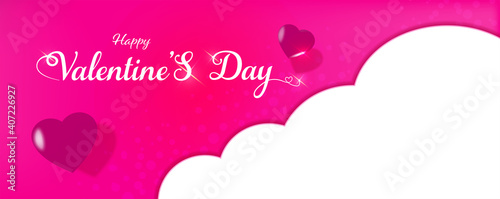 Lovely Happy valentines day greeting banner background with hearts 