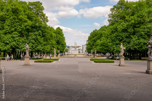 Warszawa, fontanna w Ogrodzie Saskim