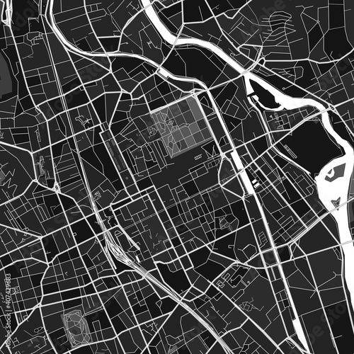 Nancy, France dark vector art map