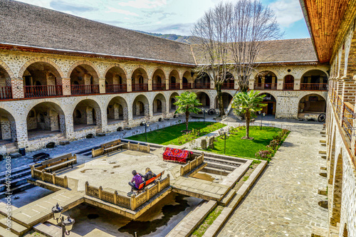 Azerbaijan, in the location of Sheki, the historical Caravanserai.