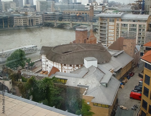 Aerial view of Globe Theatre in London