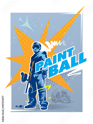illustration on the topic paintball