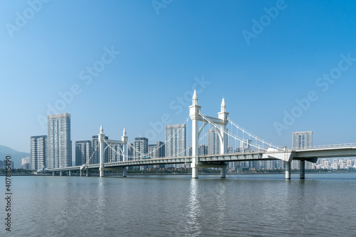 Zhuhai City Scenery and Coastline Baishi Bridge Landscape