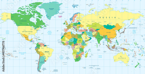 Detailed Political World map