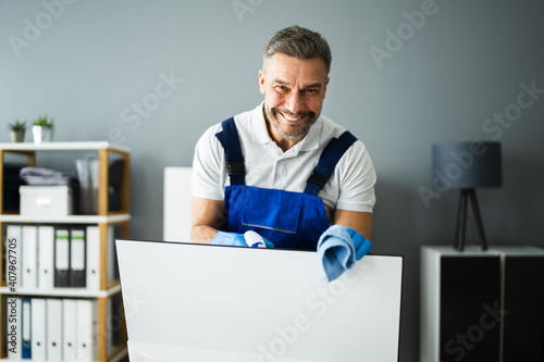 Professional Office Cleaning Janitor Service. Monitor