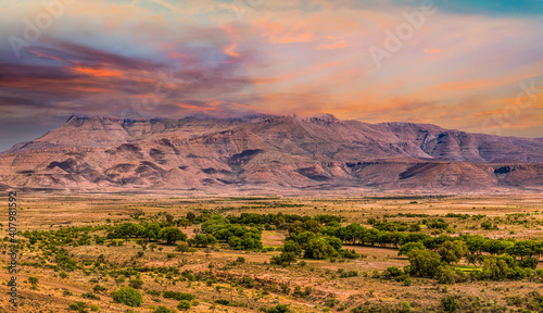 The great karoo arid mountain landscape with dramatic sky