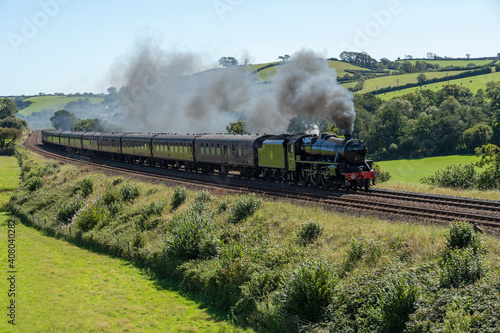 Black 5 Steam train in Totnes Devon UK