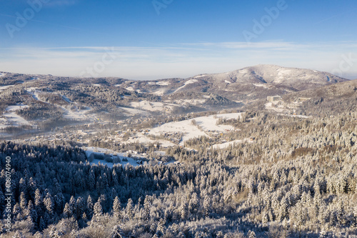 Miasto Wisła - Zima - Turystyka - krajobraz zimowy