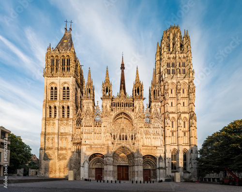 Cathedral of Notre-Dame de Rouen at sunset