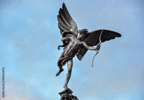 Statue of Eros on Paccidilly circus in London, UK