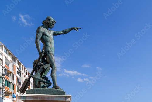 Genius of Navigation, Toulon, France. Statue, sculptured in 1847 in honour of King Louis Philippe.