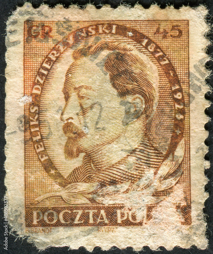 POLAND - CIRCA 1951: Postage stamp printed in Poland, shows portrait of Feliks Dzierzynski