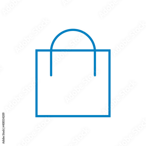 Einkaufstasche, Tüte - Icon, Symbol, Piktogramm, grafisches Element - Vektor - Kontur - blau