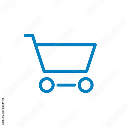 Einkaufswagen, Warenkorb - Icon, Symbol, Piktogramm, grafisches Element - Vektor - Kontur - blau