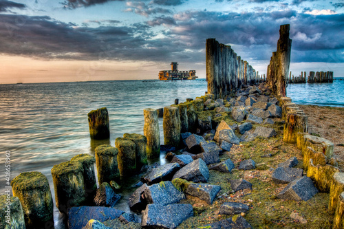 sunset over the sea