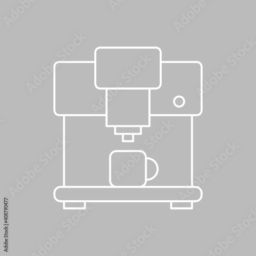 Kaffeemaschine, Kaffeevollautomat - Icon, Symbol, Piktogramm, grafisches Element - Vektor - Hintergrund - grau weiß