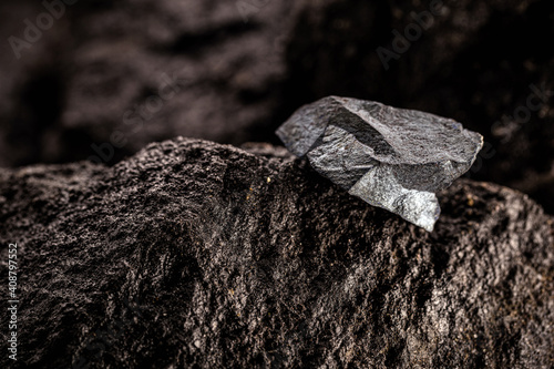 hematite ore, magnetic stone with mystical or esoteric characteristics.