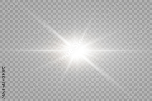 Vector transparent sunlight special lens flare light effect. PNG. Vector illustration