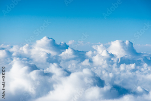 flight over the clouds. view of the clouds from the airplane window