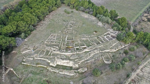 vue aérienne archéologique d'une ville romaine