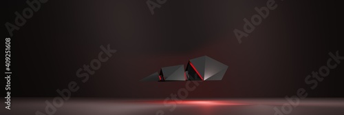 Header for sites, style Dark red, 3D Glider technique, in profile.