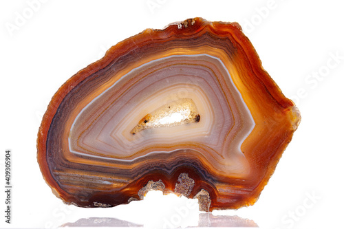 macro mineral stone agate on a white background