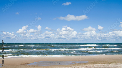 Widok na słoneczne morze Bałtyckie