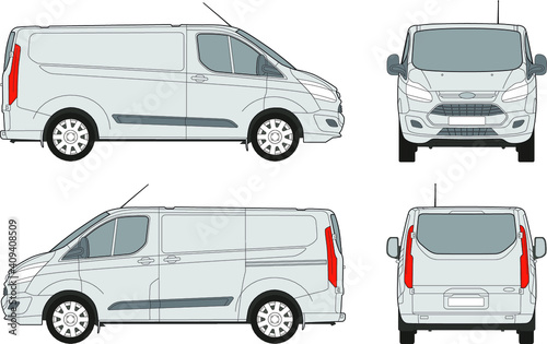 Vector template of cargo commercial van