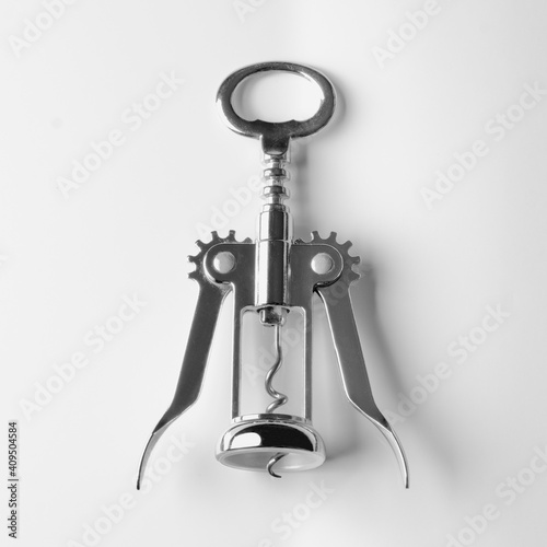 Chrome wing corkscrew on neutral background