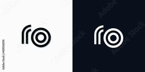 Modern Abstract Initial letter RO logo. This icon incorporates two abstract typefaces in a creative way. It will be suitable for which company or brand name starts those initial.