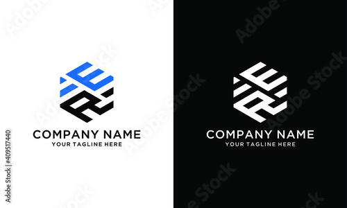 Initial RE logo template with modern frame. Minimalist RE letter logo design vector template on a black and white background.