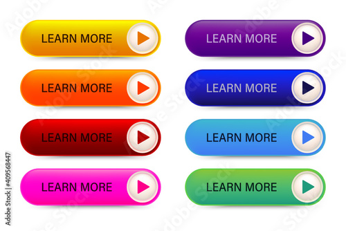 Set of colorful buttons design for web or app